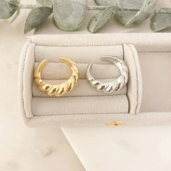 925 Sterling Silver Croissant Ring Statement Ring Chunky Thick Ring - Picture 13 of 13